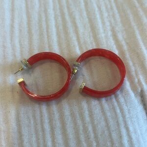 Funky Red Hoop Earrings